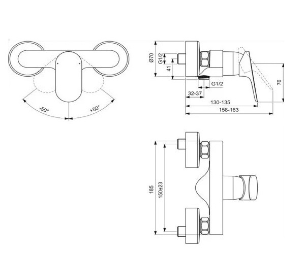 смеситель для душа IDEAL STANDARD CERALIFE O
